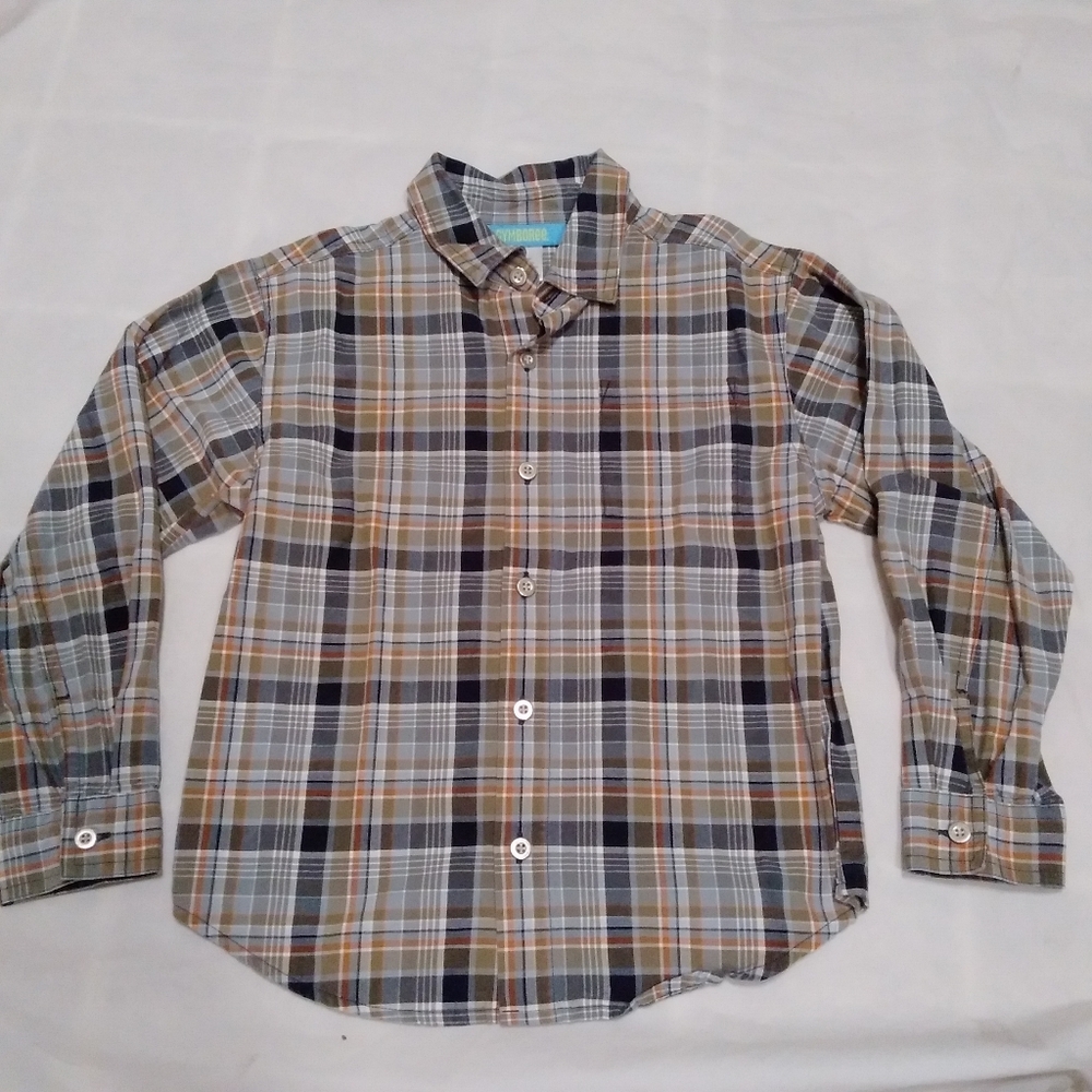 Gymboree Button Up Long Sleeve Pocket Size 6 Plaid